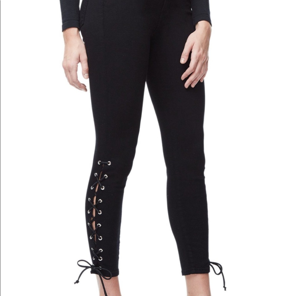 Good American Good Legs Lace Up Jeans